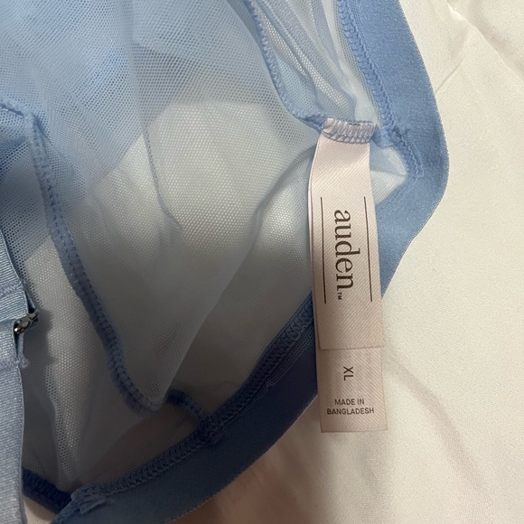 NWT Auden Light Blue Sheer Floral Garter Skirt - Picture 6 of 6